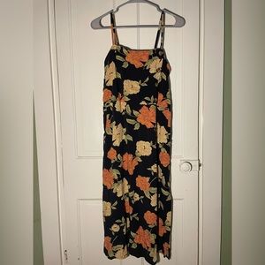 Floral black dress with spaghetti straps